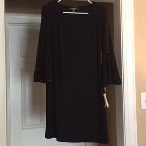 Black bell sleeve dress